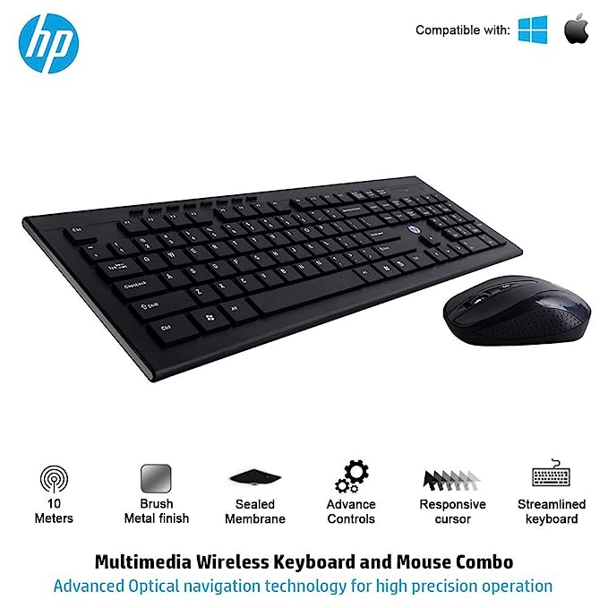 HP 4SC12PA Multimedia Slim Wireless Keyboard and Mouse Combo HP 4SC12PA Multimedia Slim Wireless Keyboard and Mouse Combo